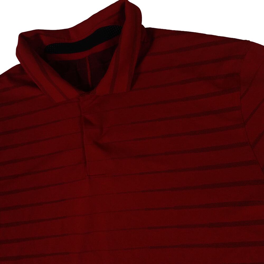Tiger Woods Nike Dri-Fit Performance Striped Sunday Red Golf Polo Men's Medium